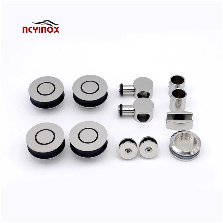 Frameless Sliding Rectangle Shower Enclosure Sliding-Rolling Door Hardware Kit